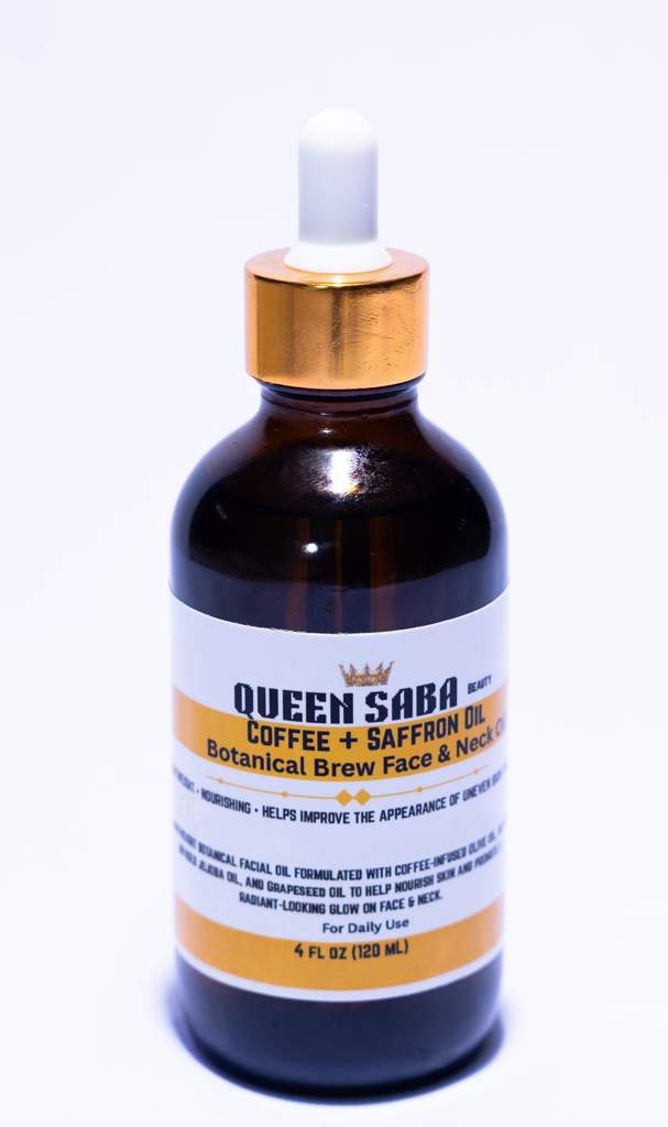 Coffee & Saffron Glow Face and Neck Oil.  Brightening & Deep Nourishment Facial Oil –4  oz